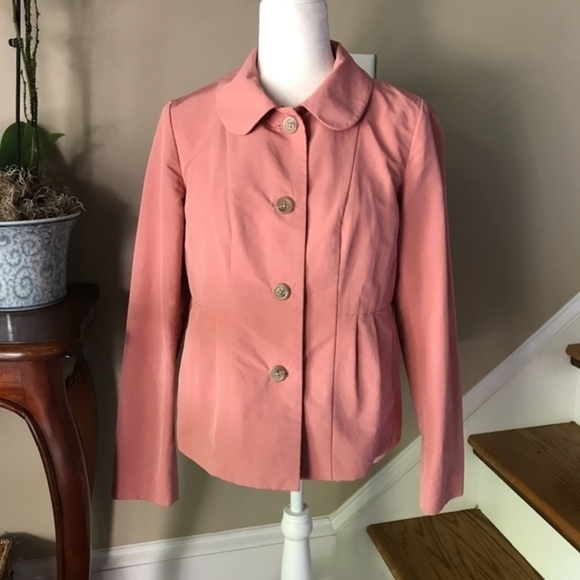 J. Crew Faille Maisey Pink Waterproof  Jacket S - Picture 5 of 6